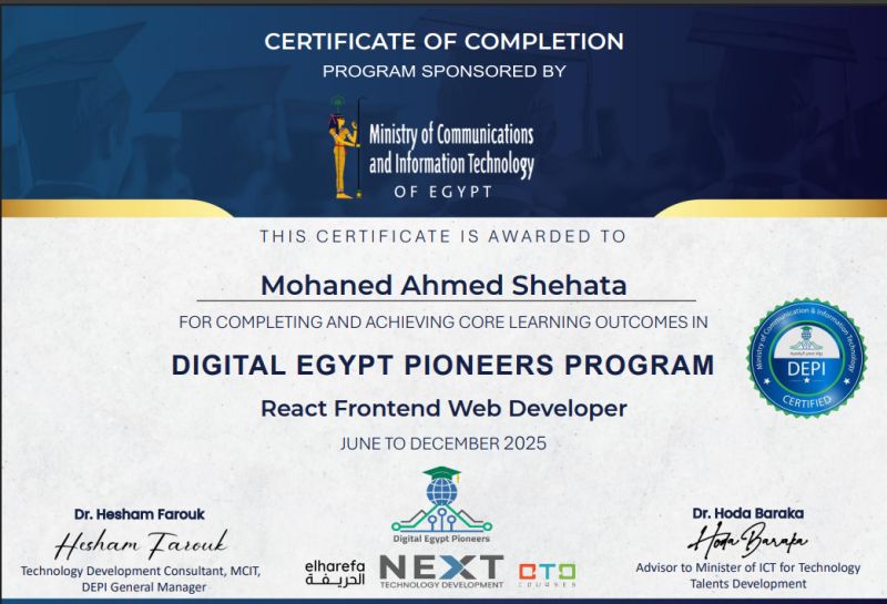 Mohanad Ahmed - Full Stack Web Developer